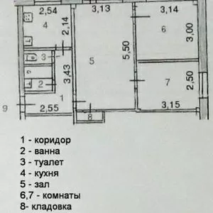 Срочно продам трехкомнатную в Усть-Каменогорске за 38000 тыс $